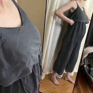 Ingrid & Isabel Soft Denim Maternity + Nursing Romper - Slate Blue/Gray